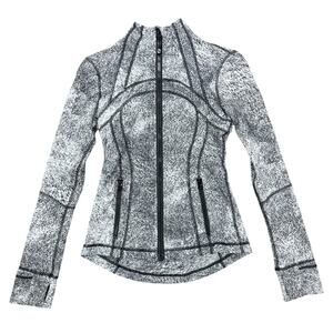 Lululemon Define Jacket Size 4 Luon Denim‎ Twill Black White Sporty Athleisure
